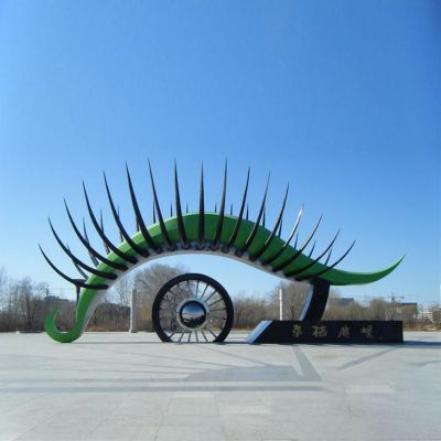 不锈钢大型抽象眼睛雕塑