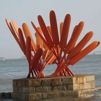 不锈钢抽象芭蕉树雕塑