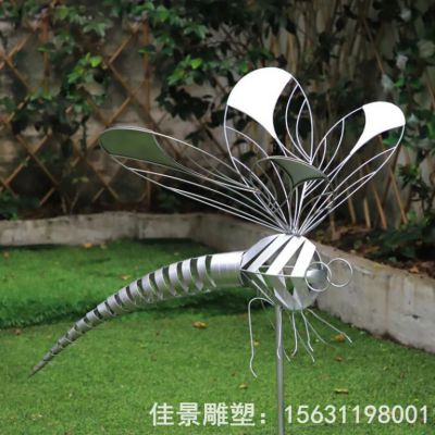 广场不锈钢蜻蜓雕塑