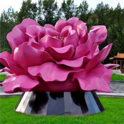不锈钢园林抽象花朵雕塑