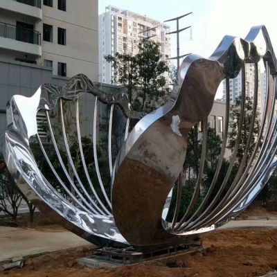 广场不锈钢扇贝雕塑