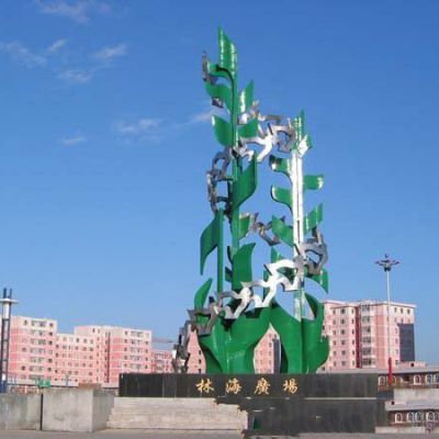 不锈钢抽象树雕塑