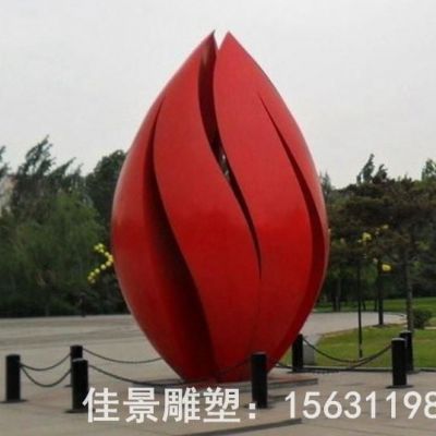 校园不锈钢抽象花苞雕塑