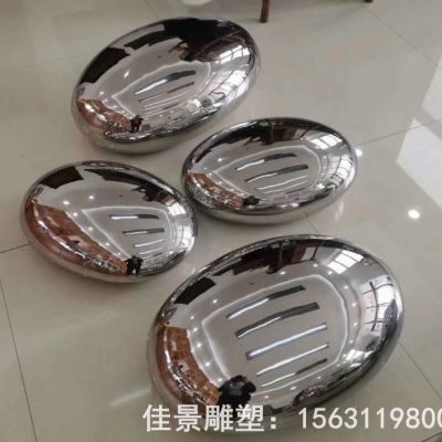 不锈钢镜面抽象石块雕塑