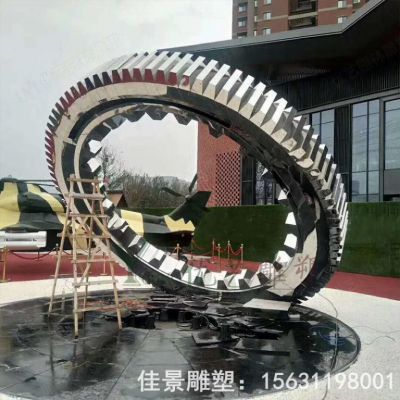 圆环喷泉不锈钢雕塑