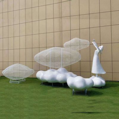 不锈钢祥云镂空雕塑