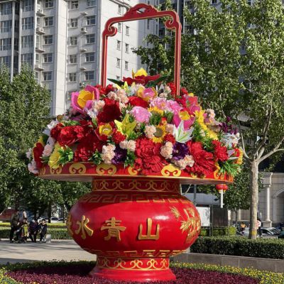 大型花盆不锈钢雕塑