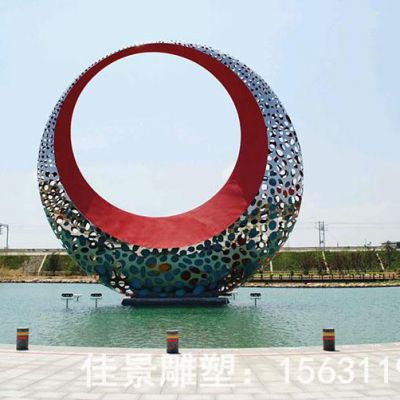 抽象金属圆环不锈钢雕塑