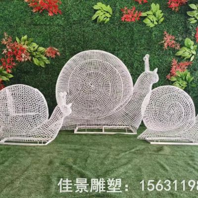 镂空蜗牛不锈钢动物雕塑