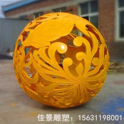 镂空球标志不锈钢雕塑