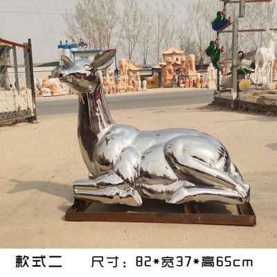 不锈钢转头鹿雕塑