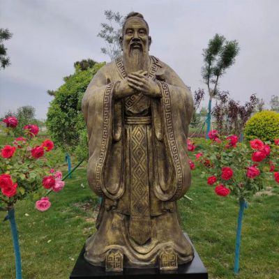 古代孔子人物铜雕
