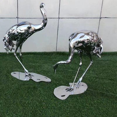 不锈钢火烈鸟小区雕塑