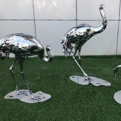 不锈钢火烈鸟园林雕塑