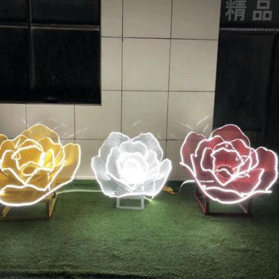 镂空花朵小区不锈钢雕塑