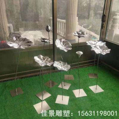 抽象荷花不锈钢雕塑