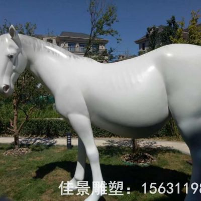 白色马景观标志铜雕