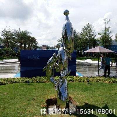 海豚跳跃广场不锈钢雕塑