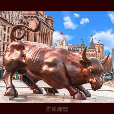 牛街边景观动物铜雕