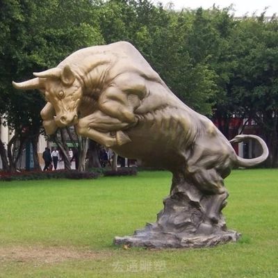 卧姿牛庭院景观铜雕
