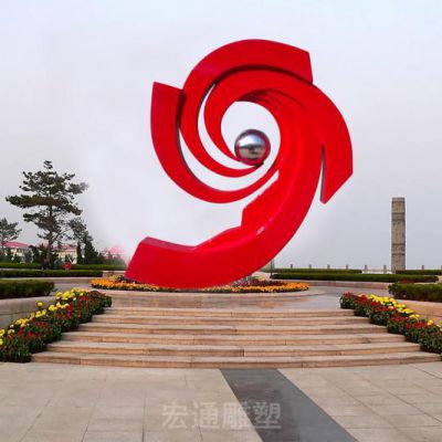 不锈钢抽象海浪景观雕塑