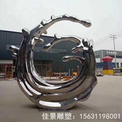 镜面海浪不锈钢抽象雕塑