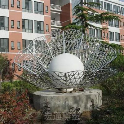不锈钢明珠景观雕塑