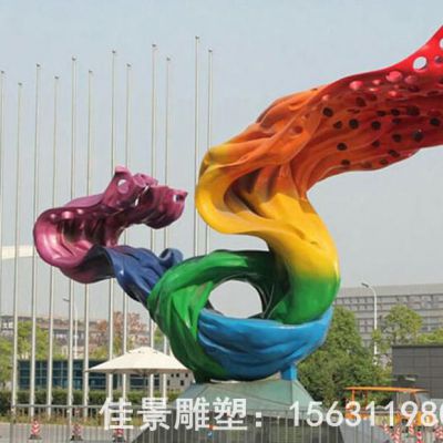 商场不锈钢彩绘标志雕塑
