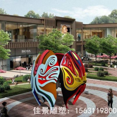 景区不锈钢彩绘标志雕塑