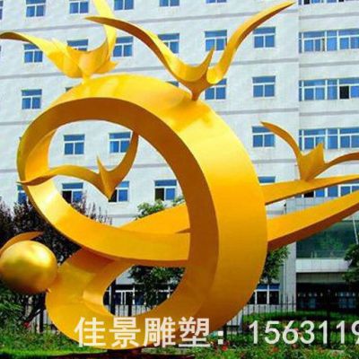 园林不锈钢彩绘标志雕塑