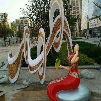 公园不锈钢彩绘标志雕塑