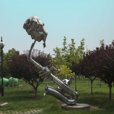 不锈钢萨克斯小区雕塑