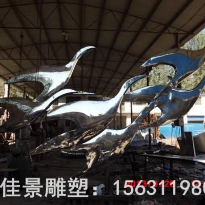  镜面大雁不锈钢动物雕塑