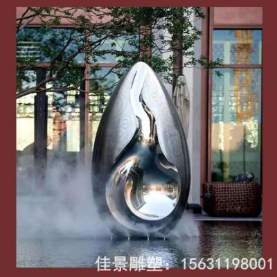 别墅镜面不锈钢标志雕塑