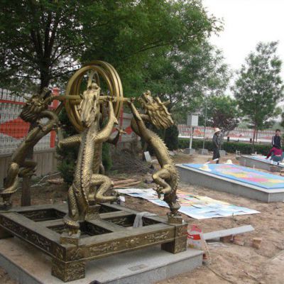 古代地动仪商场标志铜雕