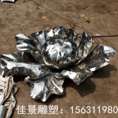 镜面荷花户外不锈钢雕塑