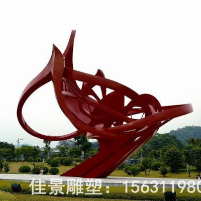 商场红色标志不锈钢雕塑
