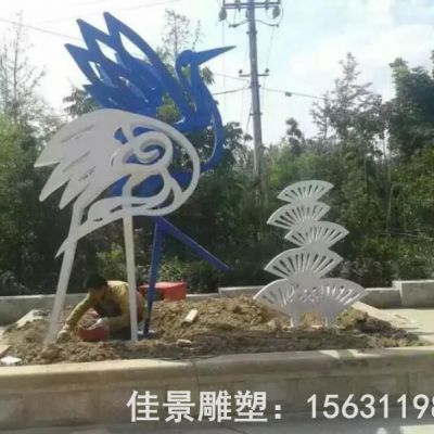 镂空天鹅抽象不锈钢雕塑