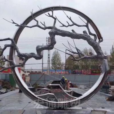 镜面树枝景观不锈钢雕塑