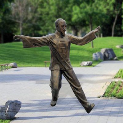 练太极人物景观铜雕