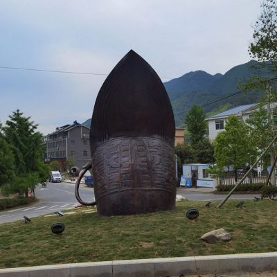 古代酒樽校园标志铜雕
