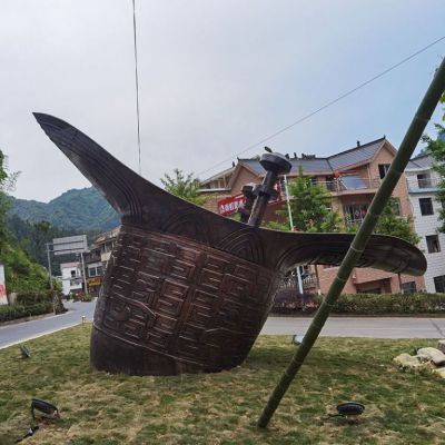 古代酒樽广场标志铜雕
