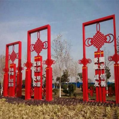 彩绘中国结公园不锈钢雕塑