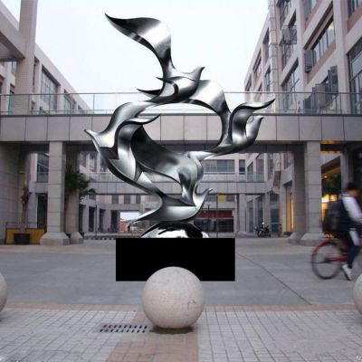 镜面鸽子不锈钢景观雕塑