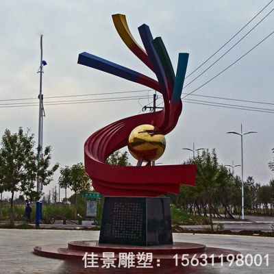 抽象凤凰小区不锈钢雕塑