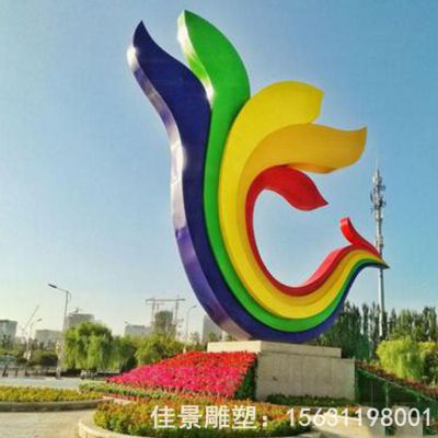 抽象凤凰公园不锈钢雕塑