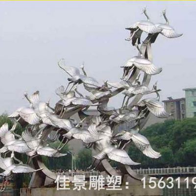飞翔大雁不锈钢景观雕塑
