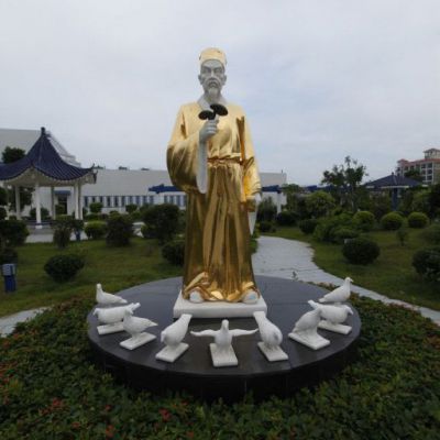 药圣李时珍庭院人物铜雕