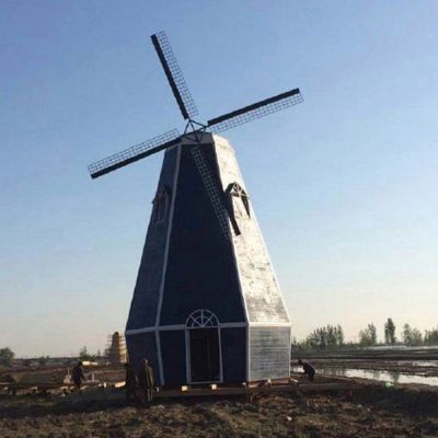 彩绘风车不锈钢广场雕塑