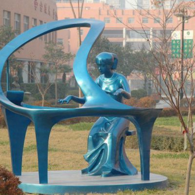 不锈钢钢琴城市景观雕塑